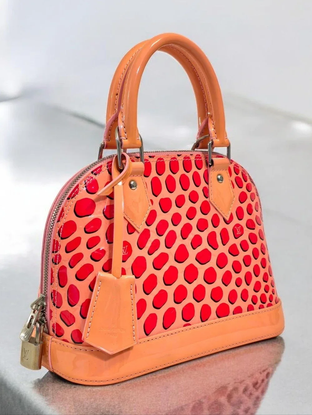 Louis Vuitton Limited Edition Alma BB Monogram Vernis Jungle Dot Crossbody Bag